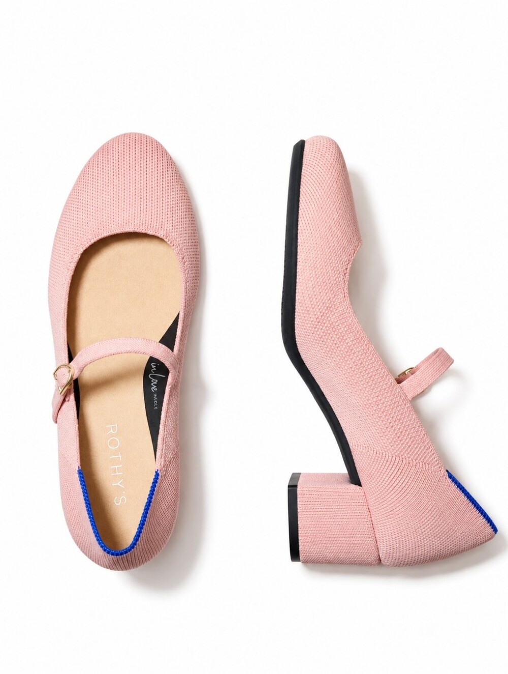 NEW ROTHYS Pink Mary Jane Preppy Romantic Balletcore Office Classic Heels